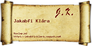 Jakabfi Klára névjegykártya