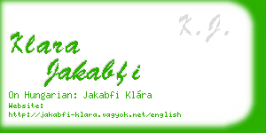 klara jakabfi business card
