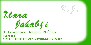 klara jakabfi business card